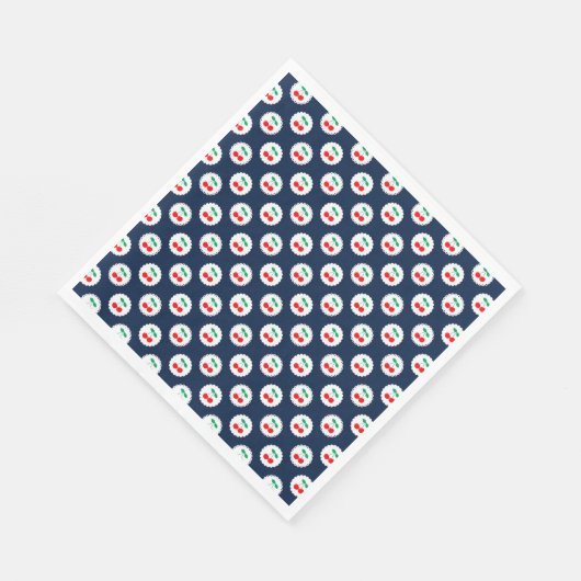 Cherry Muster - Retro Fruit Gift & Decke Serviette (Ecke)