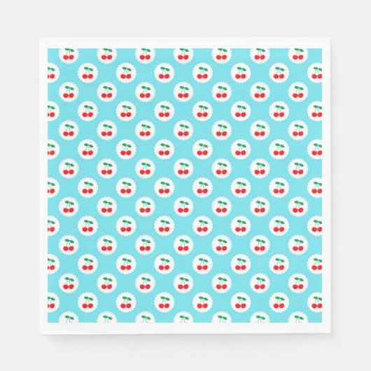Cherry Muster - Retro Fruit Gift & Decke Serviette (Vorderseite)