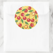 Cherry-Muster Runder Aufkleber (Tasche)