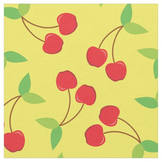 Cherry Niedlich Fruchtkirchen Küche Stoff (Nahaufnahme)