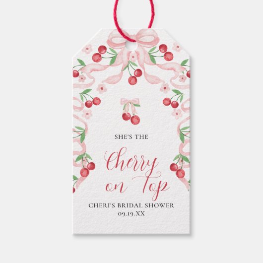 Cherry oben | BRAUTPARTY Geschenkanhänger (Vorderseite)