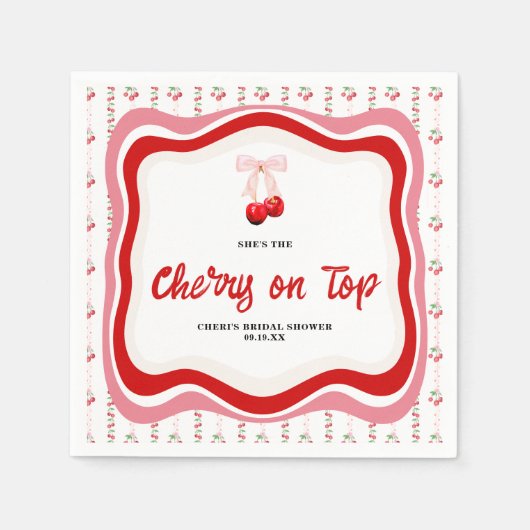 Cherry oben | BRAUTPARTY Serviette (Vorderseite)