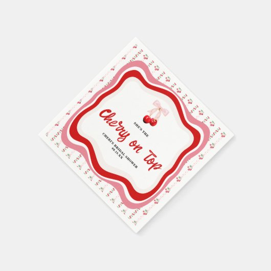 Cherry oben | BRAUTPARTY Serviette (Ecke)