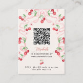 Cherry oben | QR-Code für Brautpartys Begleitkarte (Vorderseite)