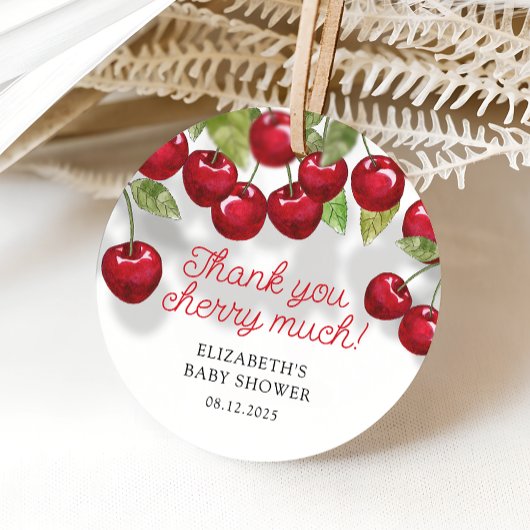 Cherry on Top Baby Dusche Vielen Dank Geschenkanhänger