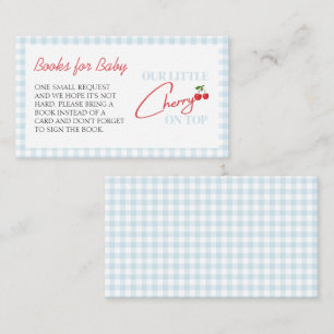 Cherry on Top Baby Shower Books for Baby Begleitkarte