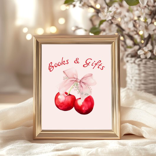 Cherry on Top Baby Shower Books & Gifts Poster
