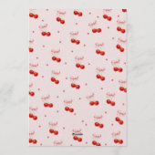 Cherry on Top Baby Shower, Cherry with Pink Bow Einladung (Rückseite)