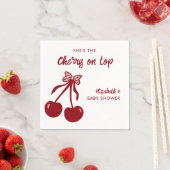 Cherry on Top Baby Shower Coquette Minimal Decor Serviette (Beispiel)