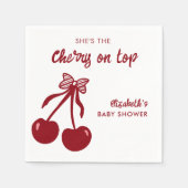 Cherry on Top Baby Shower Coquette Minimal Decor Serviette (Vorderseite)