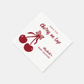 Cherry on Top Baby Shower Coquette Minimal Decor Serviette (Ecke)