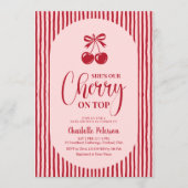 Cherry on Top Baby Shower Einladung (Vorderseite)