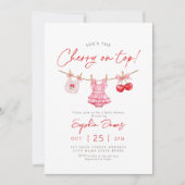 Cherry on Top Baby Shower Einladung (Vorderseite)