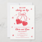 Cherry on top Baby Shower Einladung (Vorderseite)
