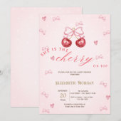 Cherry On Top Baby Shower Einladung (Vorne/Hinten)