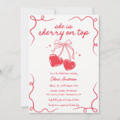 Cherry on top Baby Shower Einladung (Vorderseite)