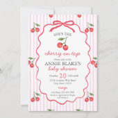 Cherry on top Baby Shower Einladung (Vorderseite)