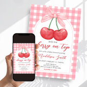 Cherry on Top Baby Shower Einladung