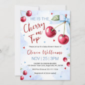 Cherry on Top Baby Shower Einladung (Vorderseite)