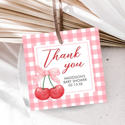 Cherry on Top Baby Shower Geschenkanhänger