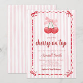 Cherry on top baby shower Invitation Einladung (Vorne/Hinten)