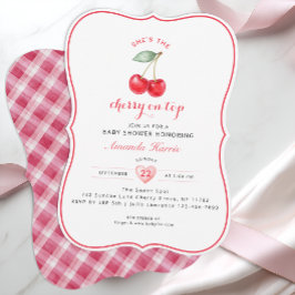 Cherry on Top Baby Shower Invitation Girl Einladung