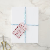 Cherry on Top Baby Shower Pink Stripes Bow Geschenkanhänger (Mit Garn)