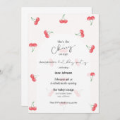 Cherry On Top Birthday Invitation Einladung (Vorne/Hinten)