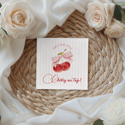 Cherry on Top Birthday Napkins Serviette