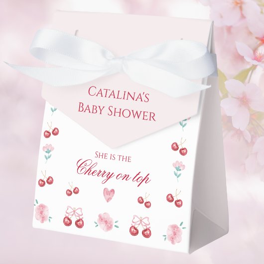Cherry on Top Blossom Baby Dusche Gefälligkeitsbox Geschenkschachtel