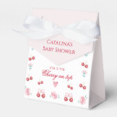 Cherry on Top Blossom Baby Dusche Gefälligkeitsbox Geschenkschachtel (Vorderseite)