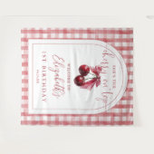 Cherry On Top Bow Birthday Photo Backdrop Wandteppich (Vorderseite (Horizontal))