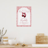 Cherry On Top Bow Birthday Welcome Sign Poster (Küche)