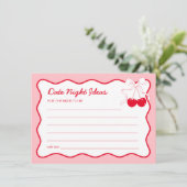 Cherry On Top Brautparty Date Night Idecard Einladung (Stehend Vorderseite)