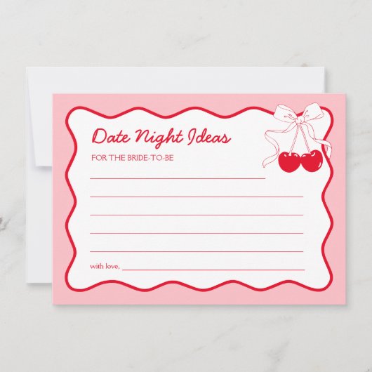 Cherry On Top Brautparty Date Night Idecard Einladung (Vorderseite)