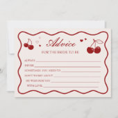 Cherry On Top Bridal Shower Advice Card Einladung (Vorderseite)