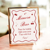 Cherry On Top Bridal Shower Mimosa Bar Poster