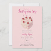 Cherry on Top Cake Baby Dusche Einladung (Vorderseite)