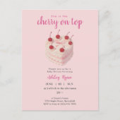 Cherry on Top Cake Baby Dusche Einladung (Vorderseite)