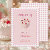 Cherry on Top Cake Pink Baby Dusche Einladung