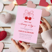 Cherry on Top Cherry  Bow Girl  Baby Shower Einladung