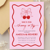 Cherry on Top Cherry  Bow Girl  Baby Shower Einladung