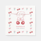 Cherry On Top Coquette Baby Girl Shower Serviette (Vorderseite)