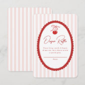 Cherry on Top Coquette Bow Baby Shower  Begleitkarte (Vorne/Hinten)