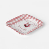 Cherry On Top Coquette Bow Baby Shower Pappteller (Gewinkelt)