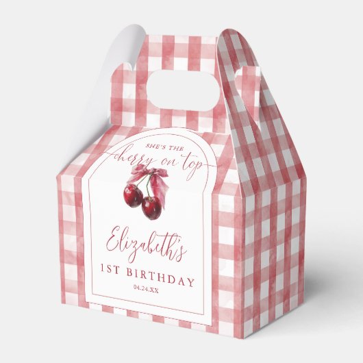 Cherry On Top Coquette Bow Birthday Geschenkschachtel (Vorderseite)