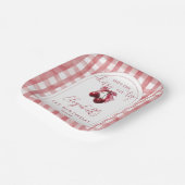 Cherry On Top Coquette Bow Birthday Pappteller (Gewinkelt)