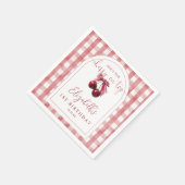 Cherry On Top Coquette Bow Birthday Serviette (Ecke)