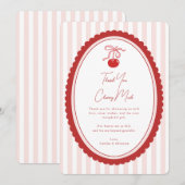 Cherry on Top Coquette Bow Thank You Card  Dankeskarte (Vorne/Hinten)