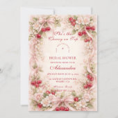 Cherry On Top Garden Romance Bridal Shower Einladung (Vorderseite)